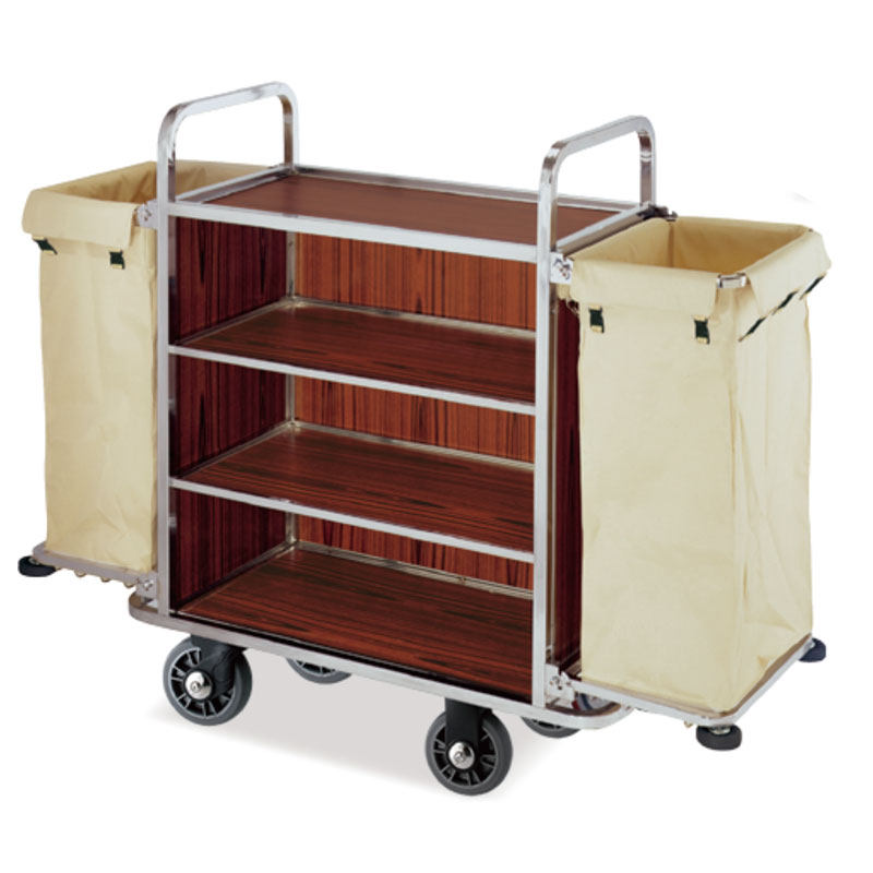 客房服务车不锈钢毛巾收集车工作车清洁车酒店房口车布草车送衣车