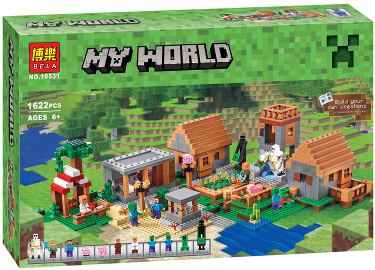 包邮 送拼插积木 博乐拼装积木玩具10176 我的世界创世神初夜