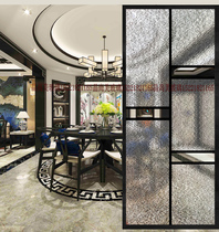 Modern minimalist transparent double-sided flat crystal drilling art glass Xuanguan toilet dry area partition screen lattice veins