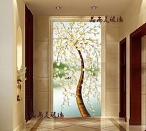 Shanghai Art Glass Xuanguan Partition Screen Deep Carving Technique Boglass Modern Simplicity Happiness Tree Hair Treasure Tree