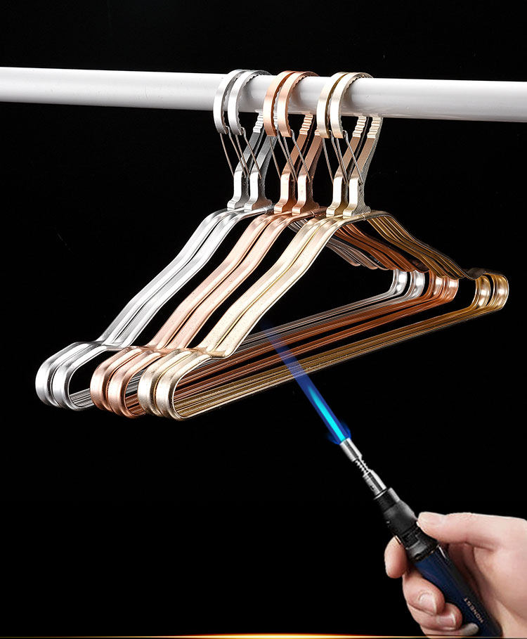 防风衣架铝合金衣撑无痕家用自动卡扣户外高层室外防吹掉凉晒衣架