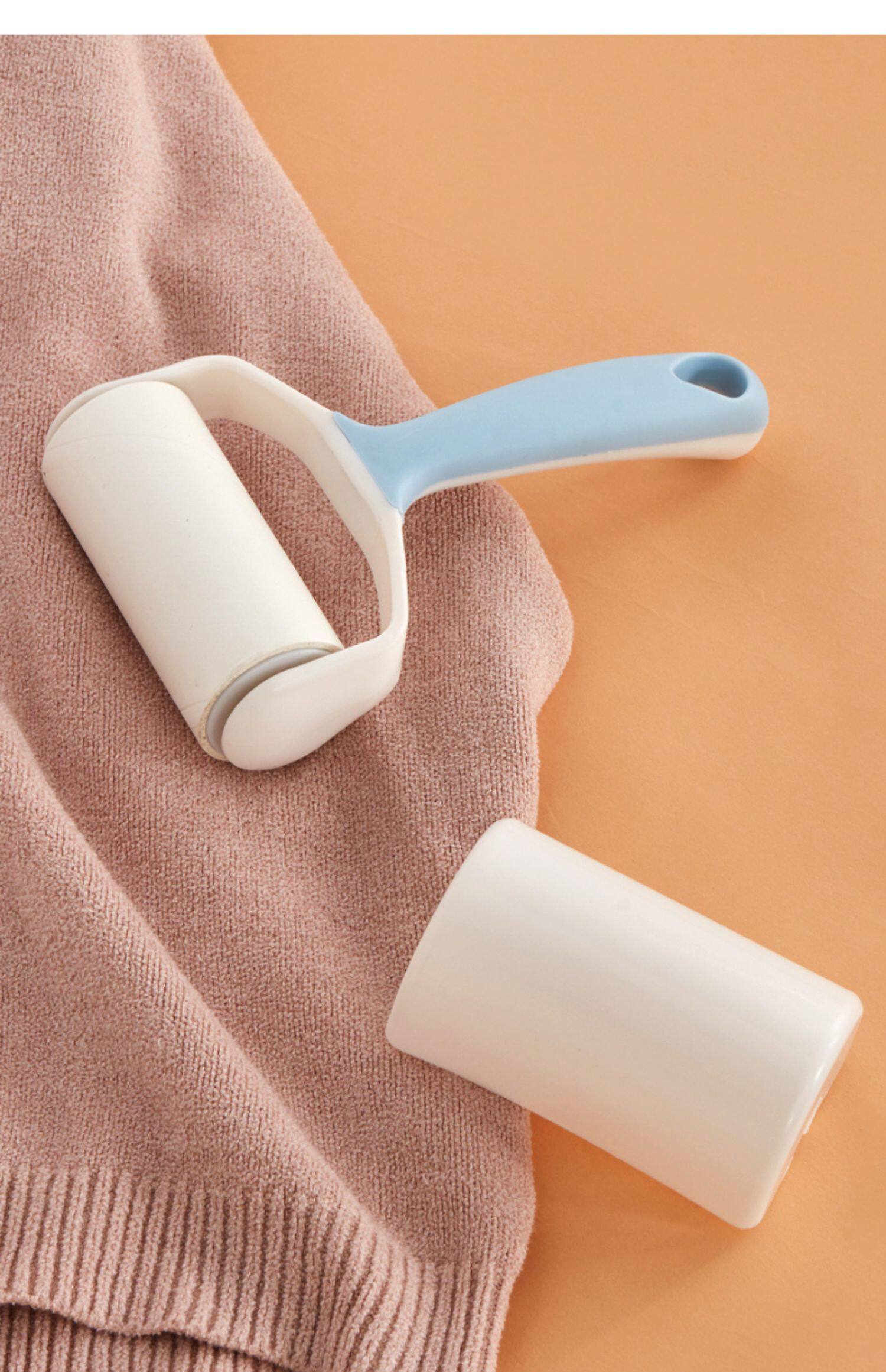 家居粘尘纸粘毛器粘毛滚筒斜撕式衣物沾除尘纸粘宠物毛除毛刷神器