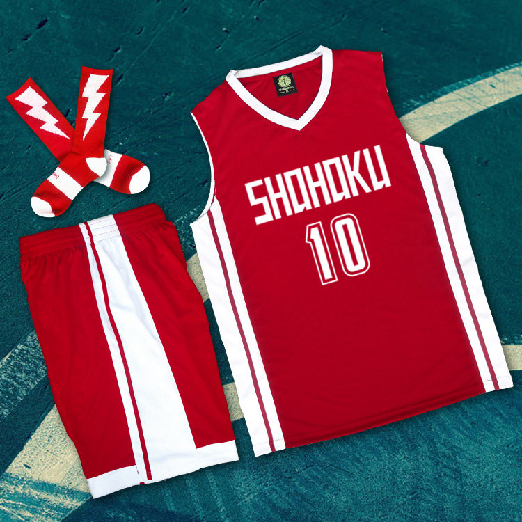 湘北队服灌篮高手球衣训练樱木花道篮球衣比赛篮球服套装定制diy