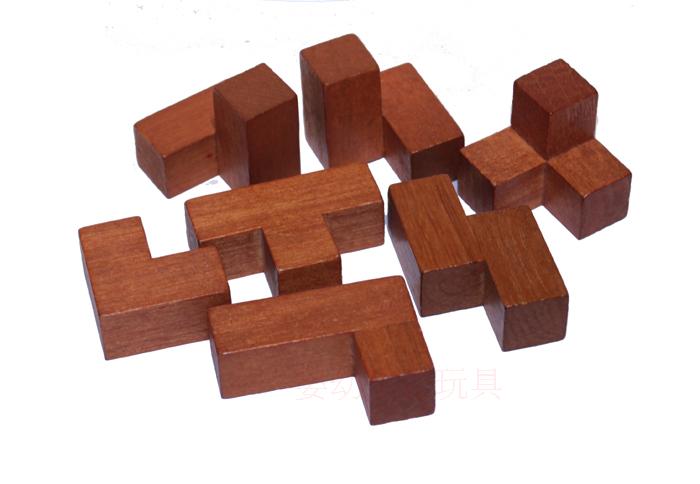 盒装7块立方体 儿童成人益智木质玩具鲁班锁孔明锁