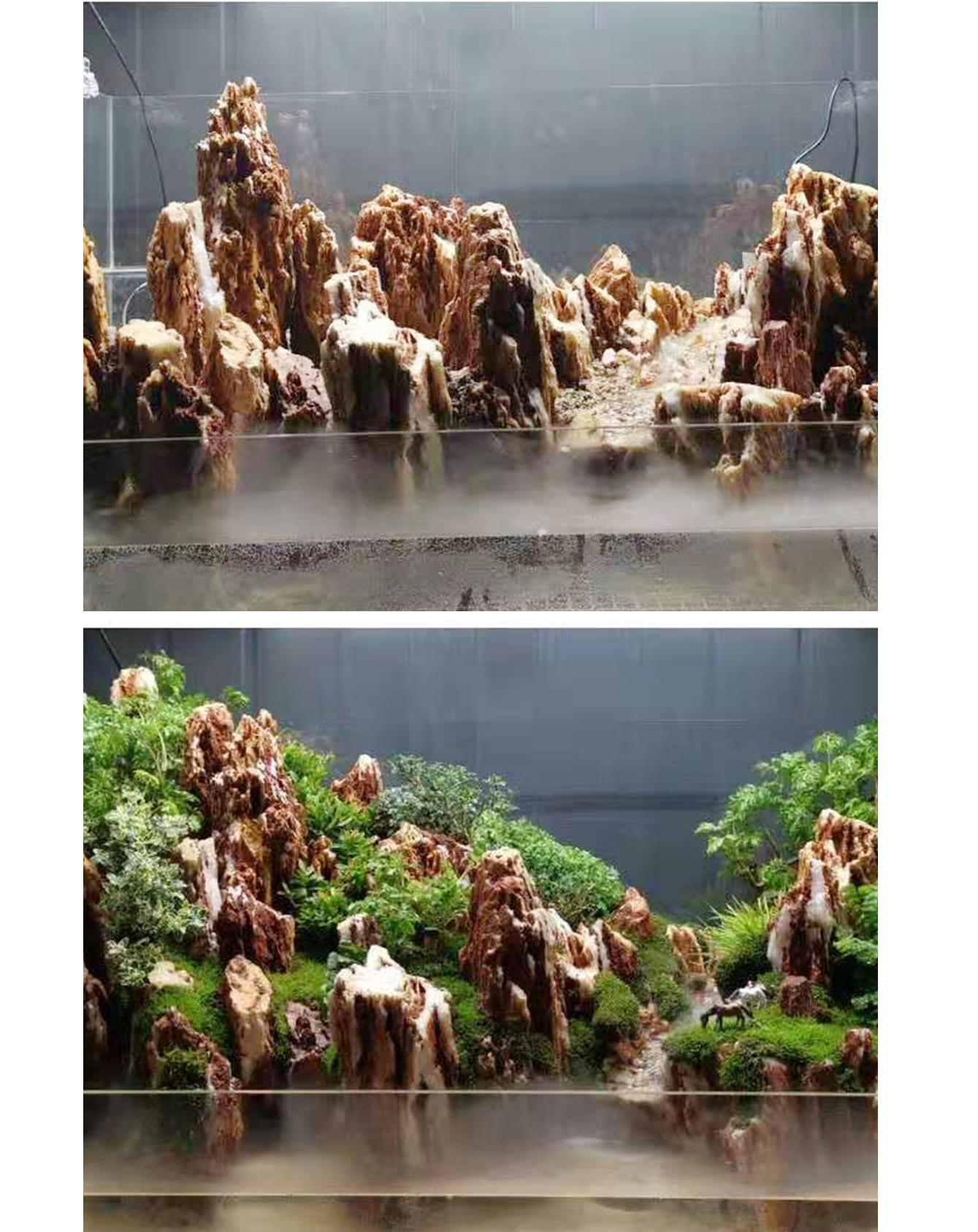 鱼缸水族箱草缸水陆雨林青龙石松皮石造景假山石头套餐天然造景石