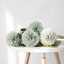 Simulation of small chrysanthemum ping pong chrysanthemum hydrangea fake flower silk flower Home Hotel Living Room restaurant decoration bouquet floral art