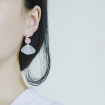 White petals pink crystal earrings small frescoed little fairy cuddly cute cute cute cute cute cute cute pair earrings ear-ear clip