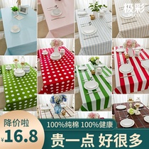 Plaid red and white polka dot striped cotton dining table tablecloth Christmas Cotton canvas Decorative table tablecloth Coffee table