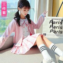 Girls dress autumn 2022 new foreign style girl college wind uniform spring and autumn childrens jk suit skirt