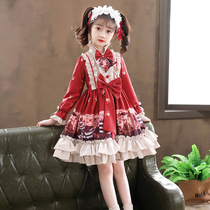 Girls Lolita Dress 2022 Autumn Show Birthday Princess Dress Little Girl Lolita Childrens Spring and Autumn Dress