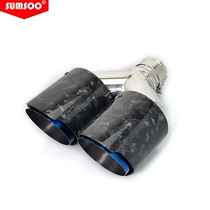 sumsoo Scorpio AK forged carbon fiber burnt blue stainless steel car double exhaust nozzle universal tail nozzle