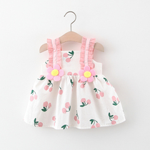 1-year-old baby girl summer dress tide 2-3 years old Korean version of Girl foreign-like Princess dress Summer Girl suspender skirt