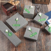 Retro High-end Grey Ring Ornament First Accessories Box Necklace Ring Bracelet Ear Nail Creative Gift Packaging Box