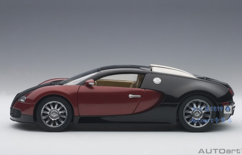 正品奥图亚1:18 autoart奥拓 布加迪威龙eb 16.4 黑红汽车模型