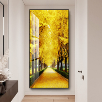 New Chinese-style porch decorative painting living room entrance background wall painting rich tree meaning atmospheric murals corridor hanging painting