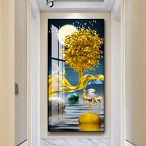 Porch decorative painting modern minimalist corridor aisle end background wall painting into the door after entering the door hanging painting stair murals