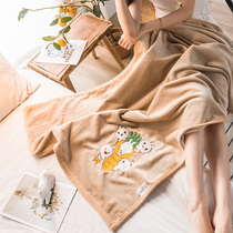 Small blanket womens office nap blanket single lunch break sofa cover leg carpet coral velvet thin blanket baby child blanket