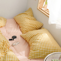 Maggie Girl Cotton Water Washing Cotton Pillow Case Single 48cmx74cm Pair 2 Cotton Pillow Case Male ins Wind