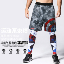 Sports Shorts Male summer speed dry breathable loose casual 40% pants Spider-Man USA Captain basketball pants