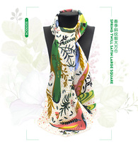 Hanhe new twill satin large square scarf European and American style printed scarf summer shawl 90cm