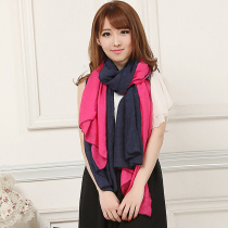 Han He solid color two-color color color color color warm scarf fashion Lady shawl silk scarf