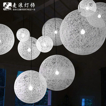Phem ball chandelier rattan ball Birds Nest retro restaurant vine weaving lamp personality clothing store ins hemp rope Seabe ball lamp