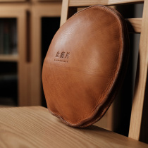 KONGLONGMOGU designer new vegetable tanned cowhide square round creative car waist cushion cushion pillow