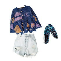 7 13 live broadcast-Thai handmade color Thorn embroidered short jacket