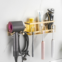 Bathroom shelve toilet teeth toothbrush rack electric hair dryer bracket toilet wind-cone containing rack free of punch