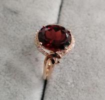 (Xingjia Workshop) Garnet ring personalized custom 18K gold 18K rose gold inlay 106057
