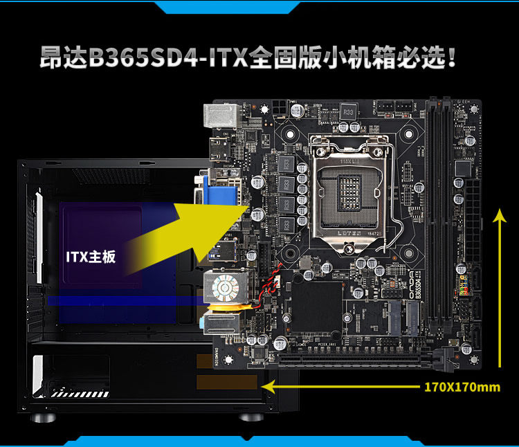 onda昂达b365sd4itxddr4m2com无线固态迷你电脑工控主板i3i5