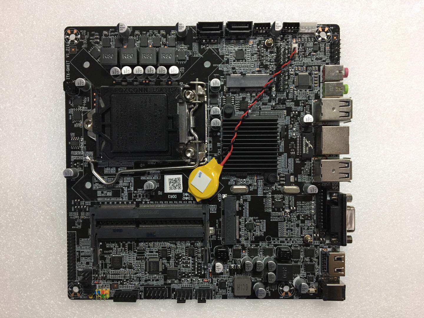 迷你主板h61一体机双内存dv12v/lvds/com办公娱乐游戏客厅