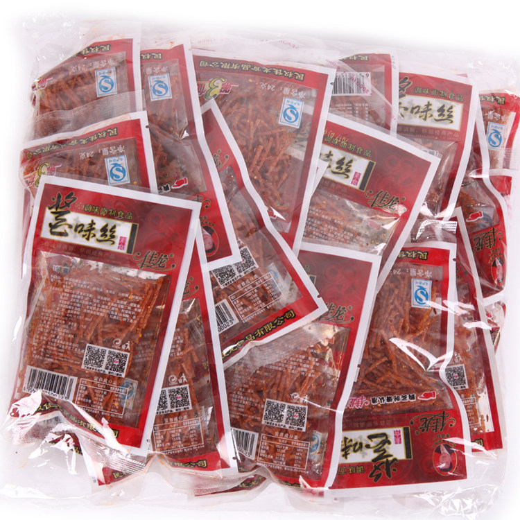 佳龙酱味丝辣条8090后童年儿时怀旧香辣丝素食面筋小卖铺休闲小吃