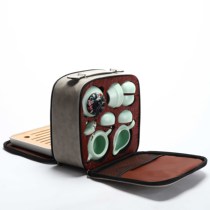 Brother kiln travel Kung Fu tea set small set of one pot four cups carrying bag Outdoor household simple office Japanese teapot