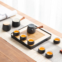 Japanese kung fu tea set set home simple living room modern ceramic teapot tea cup tea tray whole set of gift box