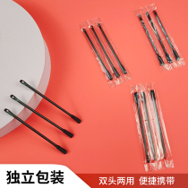100 clothes black rubber bar spiral head holed cotton stick pimple black head special cotton swab ear spoon cotton bud
