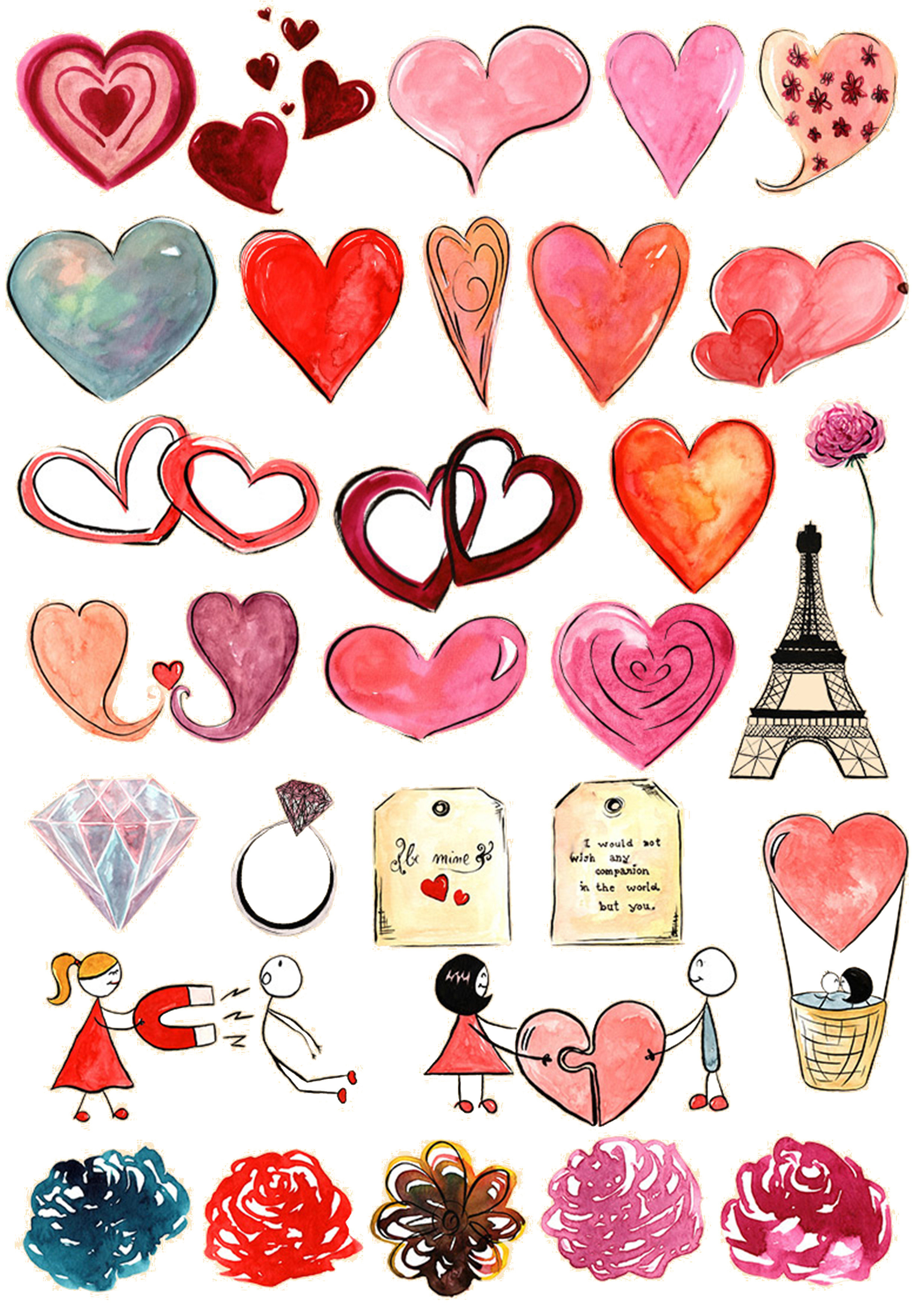 diy自制打印日记手杖本贴画可爱装饰手帐贴纸 韩国创意a4仿手绘贴