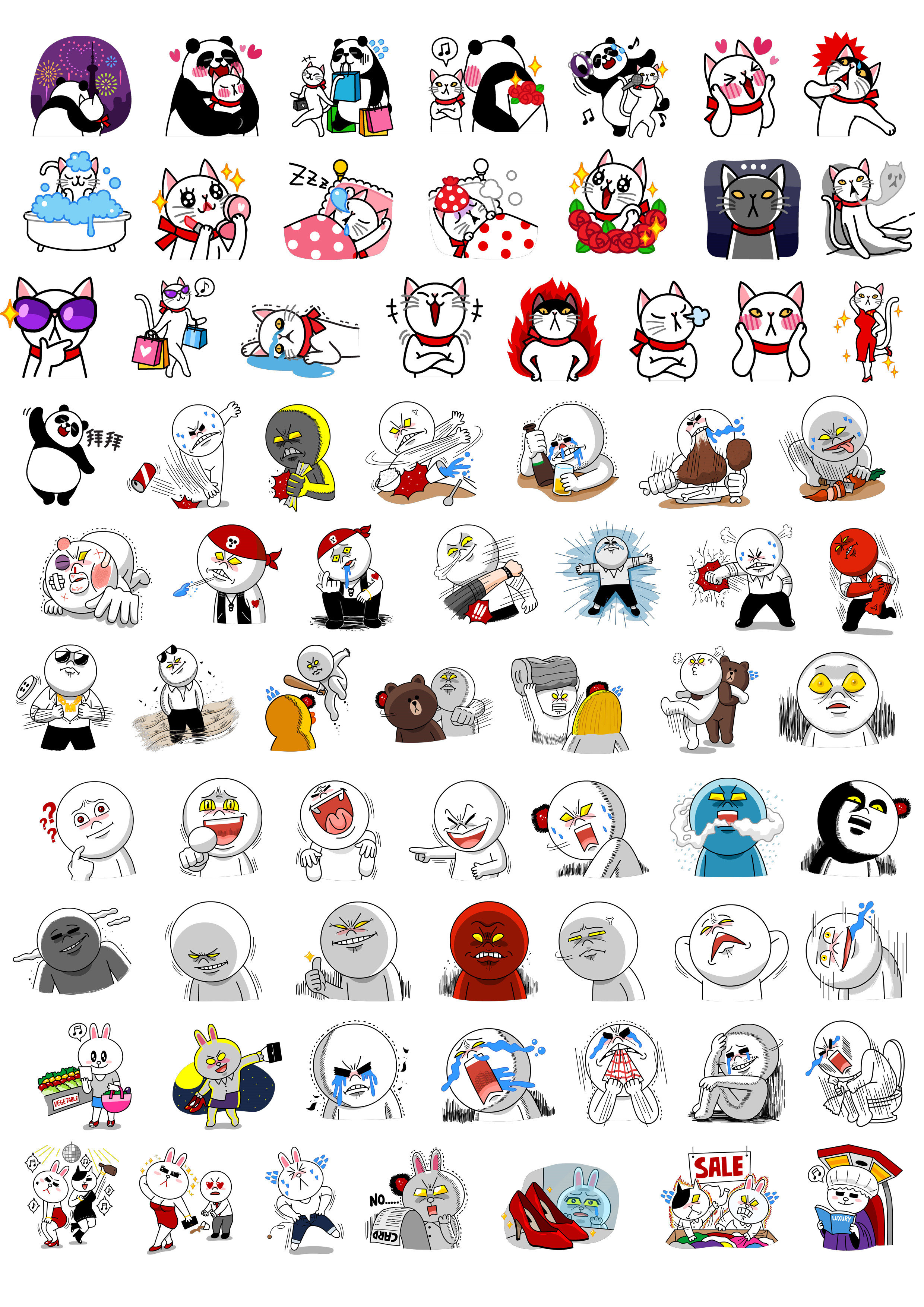 布朗熊兔diy自制打印日记手杖本贴画 韩国创意可爱装饰手帐贴纸