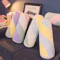 Cute ins Marshmallow pillow net red headboard striped cushion pillow Big backrest Girl heart bay window pillow