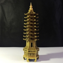 Nine-story Wenchang Tower ornaments help school pure copper Tower Town House Evil spirits Pagoda Study desk Office Wenfeng Tower