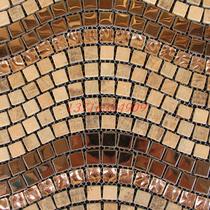 Stone mosaic puzzle marble wood grain yellow glass stainless steel wavy bathroom bathroom background wall stickers