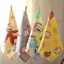Cute monkey cartoon pure cotton square towel 34 * 35cm washed face rubbed hand small towel adult children household water absorption
