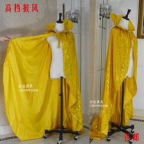 Cloak nightclub robe shawl show business Bar stage cloak Lady cloak beauty pageant props gold and silver leather