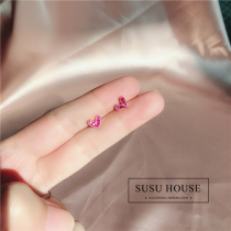 Silicone ear clip small mini simple temperament no ear pierced earrings Childrens clip Korean small red heart female ear clip