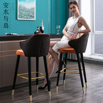 Amu Nordic high stool Fashion personality bar chair American light luxury solid wood Modern simple Italian bar chair
