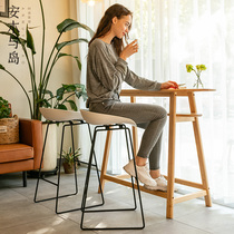 Amu Nordic modern simple bar chair Household retro wrought iron high chair Bar chair Creative high stool