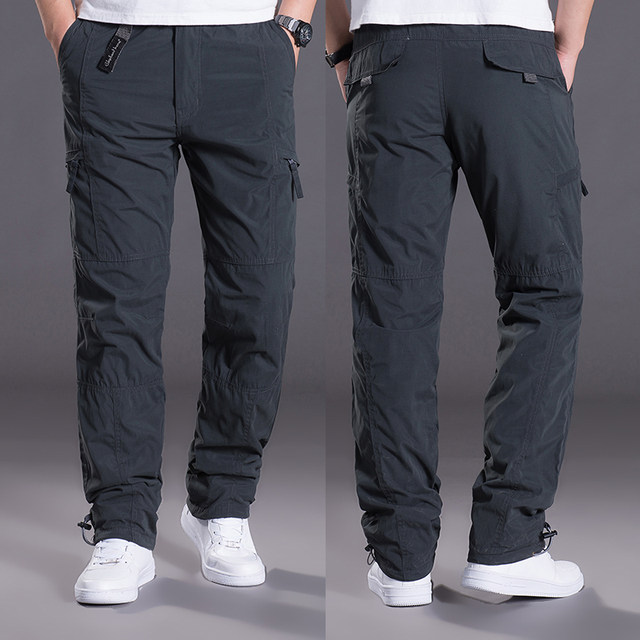 Winter plus velvet thick windproof worker pants men's loose cold cotton pants multi-pocket warm casual pants men's trousers Winter plus velvet thick windproof worker pants men's loose cold cotton pants multi-pocket warm casual pants men's trousers