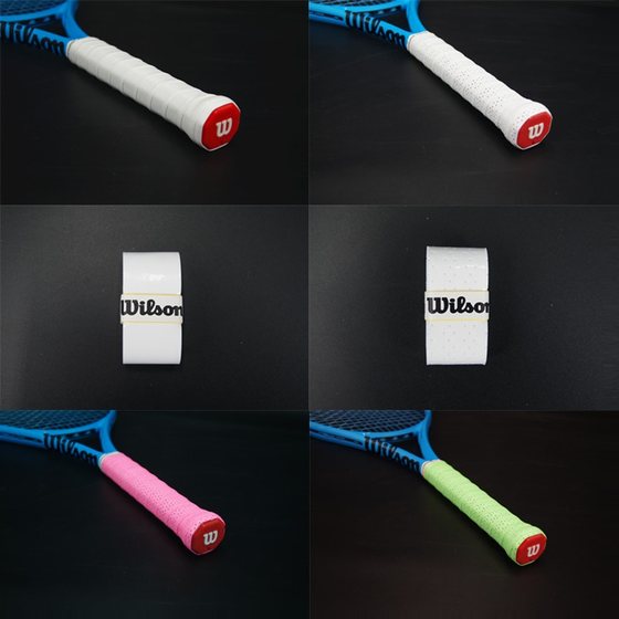 Wilson Pro Overgrip 배드민턴 라켓 땀-흡수 손잡이 글로시 설탕 프로스팅 끈적 끈적한 느낌 Wilson Pro Overgrip 배드민턴 라켓 땀-흡수 손잡이 글로시 설탕 프로스팅 끈적 끈적한 느낌