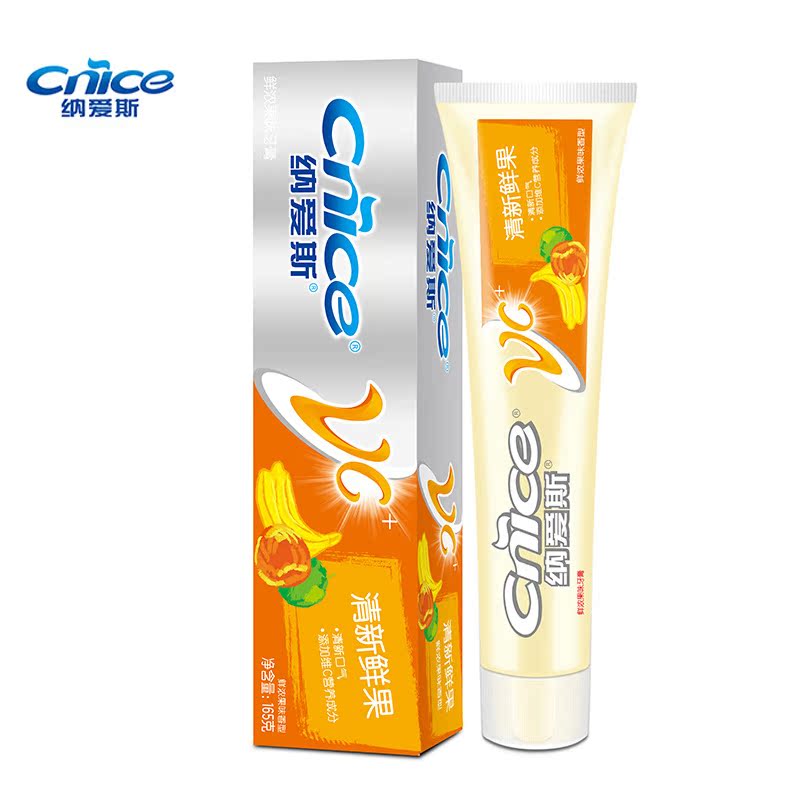 纳爱斯成人牙膏鲜浓果味牙膏水果120克美白牙齿清新口气去牙渍