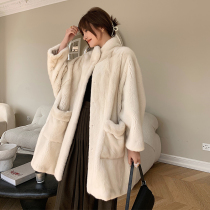 Haining winter fur 2021 new mink velvet mink coat lady whole mink coat female medium long